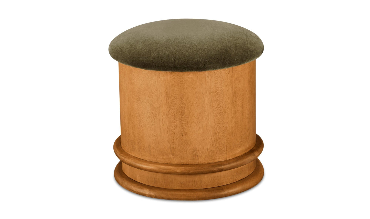 Moe's Home Collection Stool Piccolo Storage Stool Deep Green Mohair Piccolo Storage Stool Deep Green Mohair