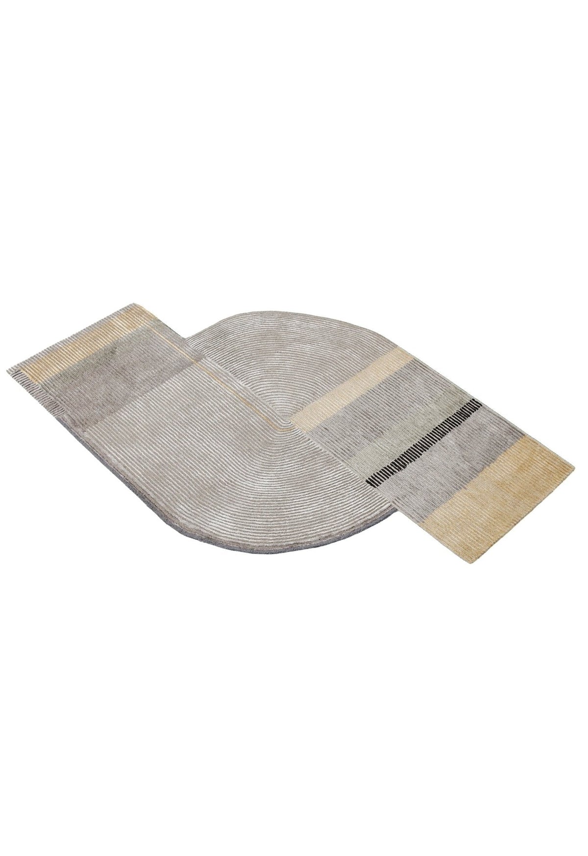 Ticktack Modern Ripple Gray Hand Tufted Wool Area Rug.
