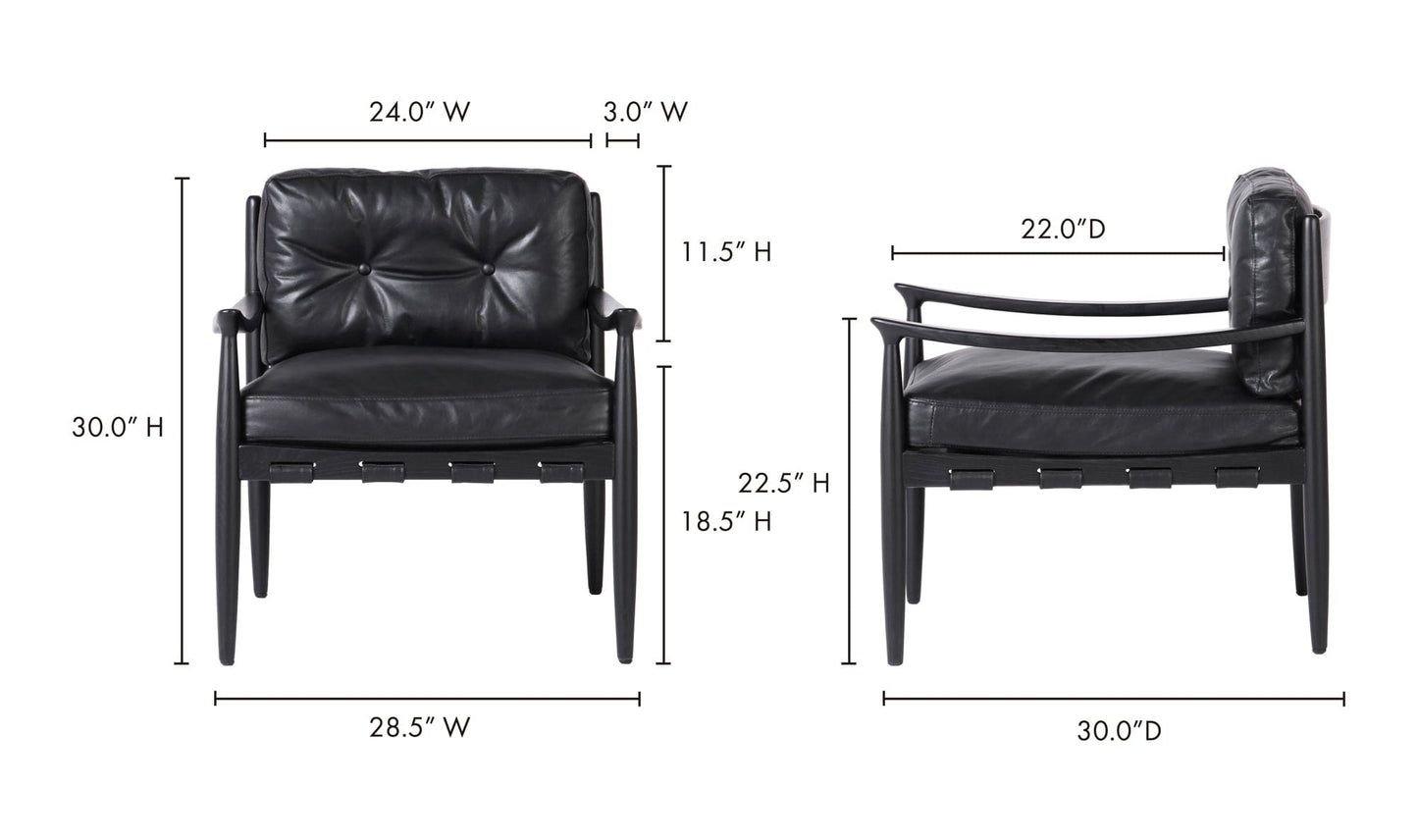 Moe's Home Collection Turner Leather Chair Turner Leather Chair