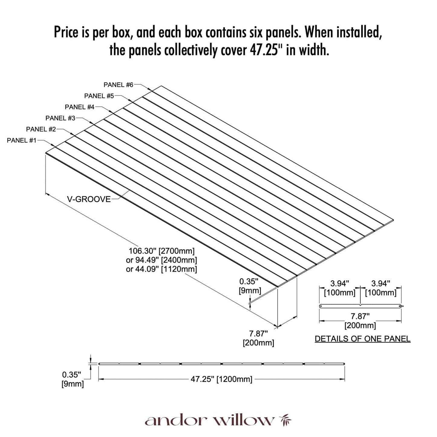 andor willow V-Groove Paintable Panels (Reversible) V-Groove Paintable Panels (Reversible)