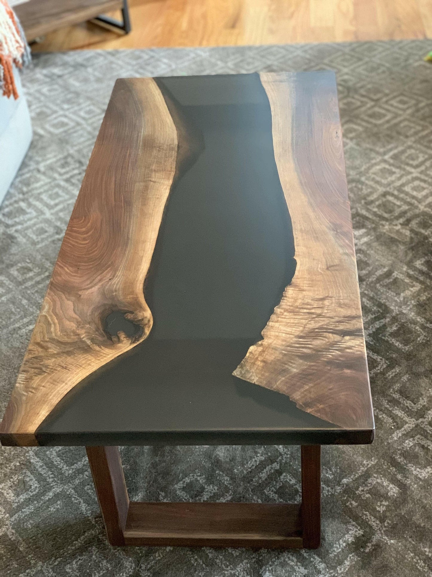 The Carpenty Shop Co., LLC Black Walnut Epoxy River Coffee Table