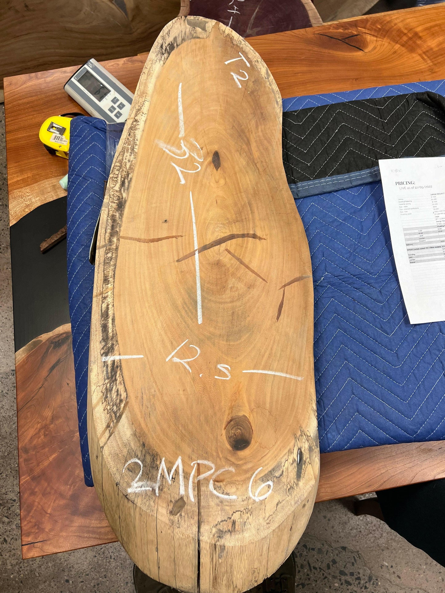 The Carpentry Shop Co. Carpentry & Woodworking 2" Thick Monkey Pod Cross Cut Slab