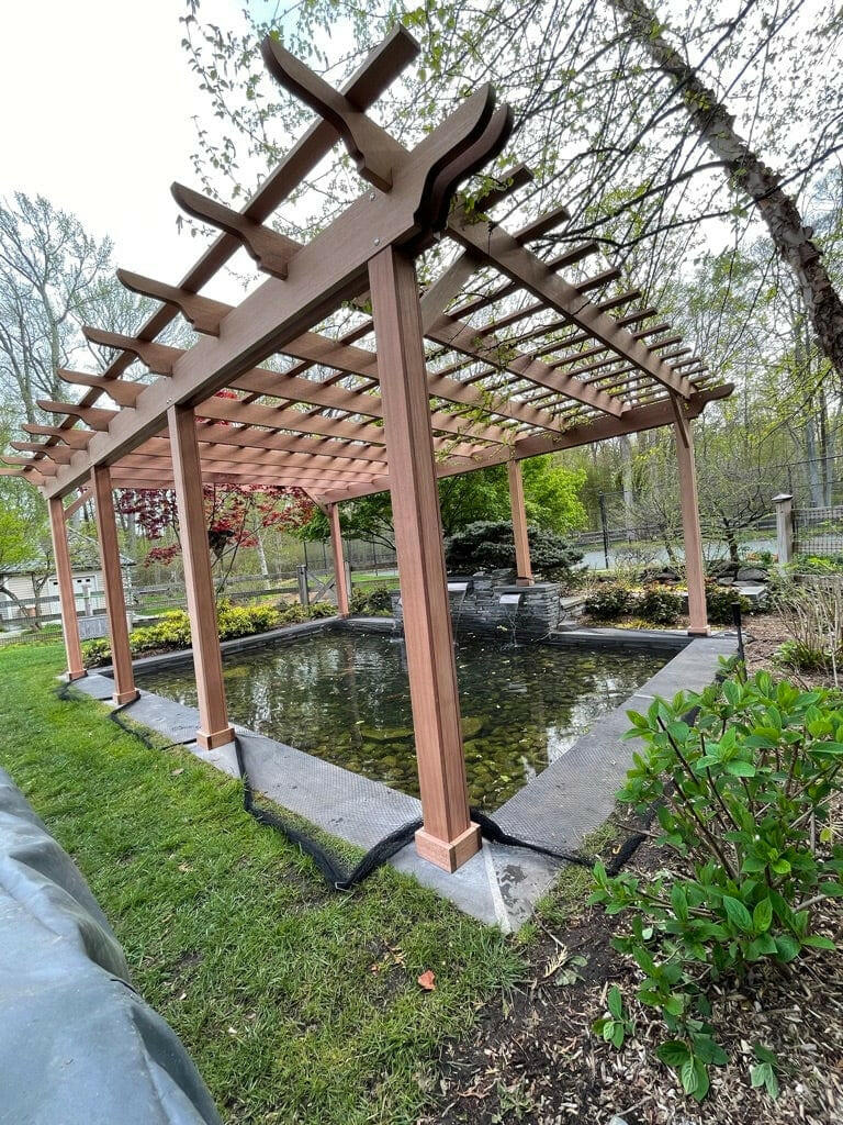 The Carpentry Shop Co. outdoor furniture Traditional Style Wood Pergola with Decorative Purlins KIT