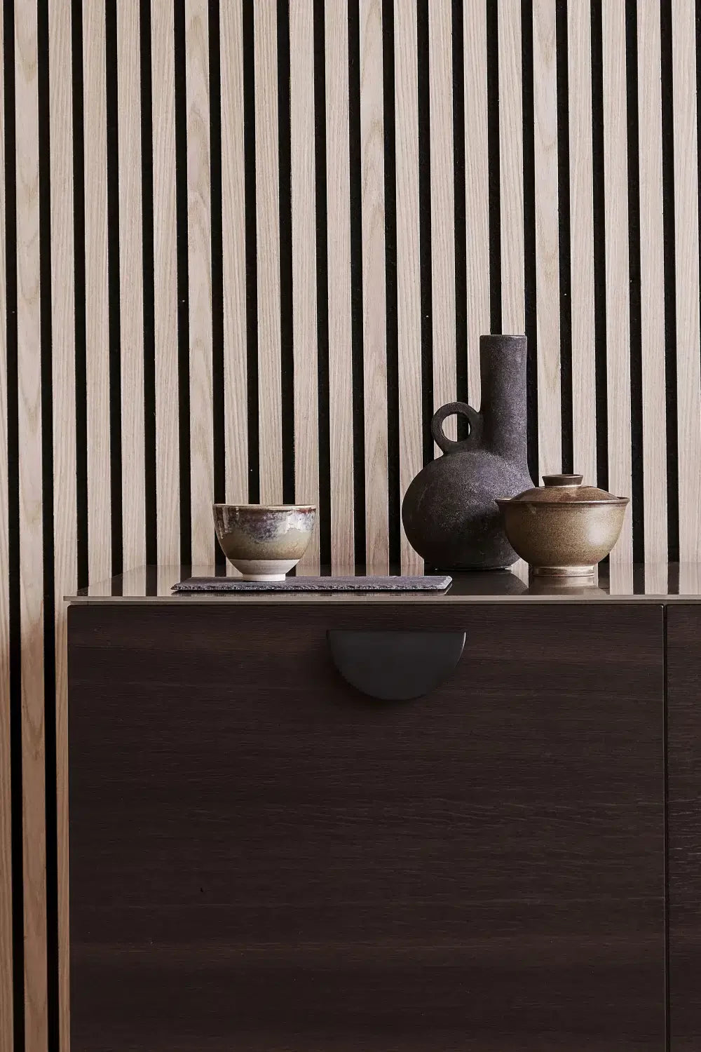 Semi-Circle "Horizon" Matte Black Drawer Pulls.
