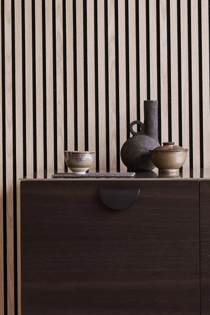 Semi-Circle "Horizon" Matte Black Drawer Pulls.