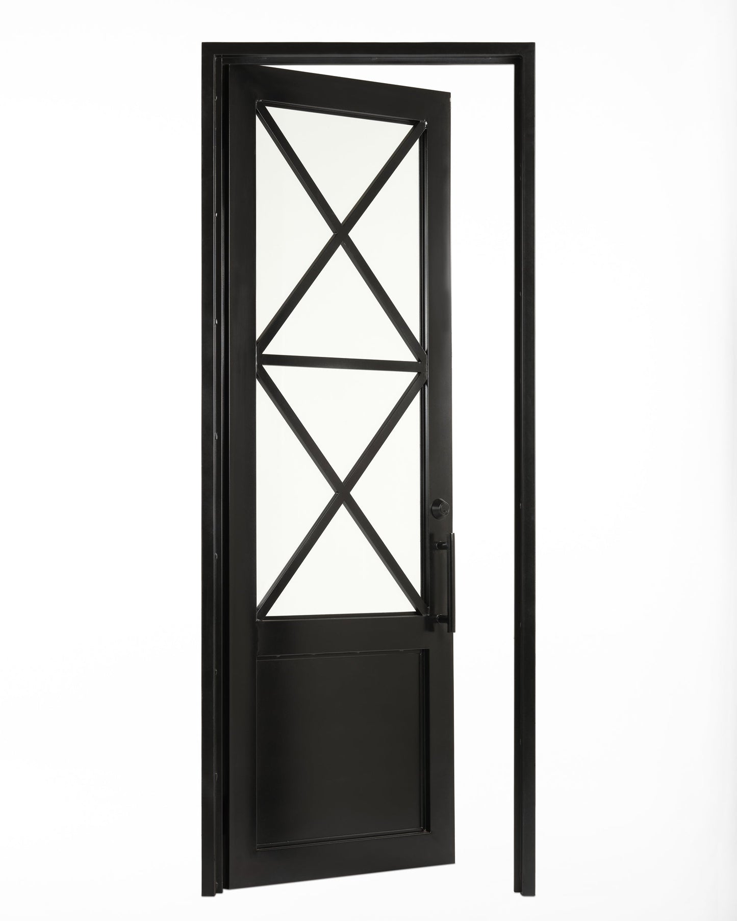 Artemis Single Iron Door with Regency Style and Glass, Perfect for Residential and Commercial Use