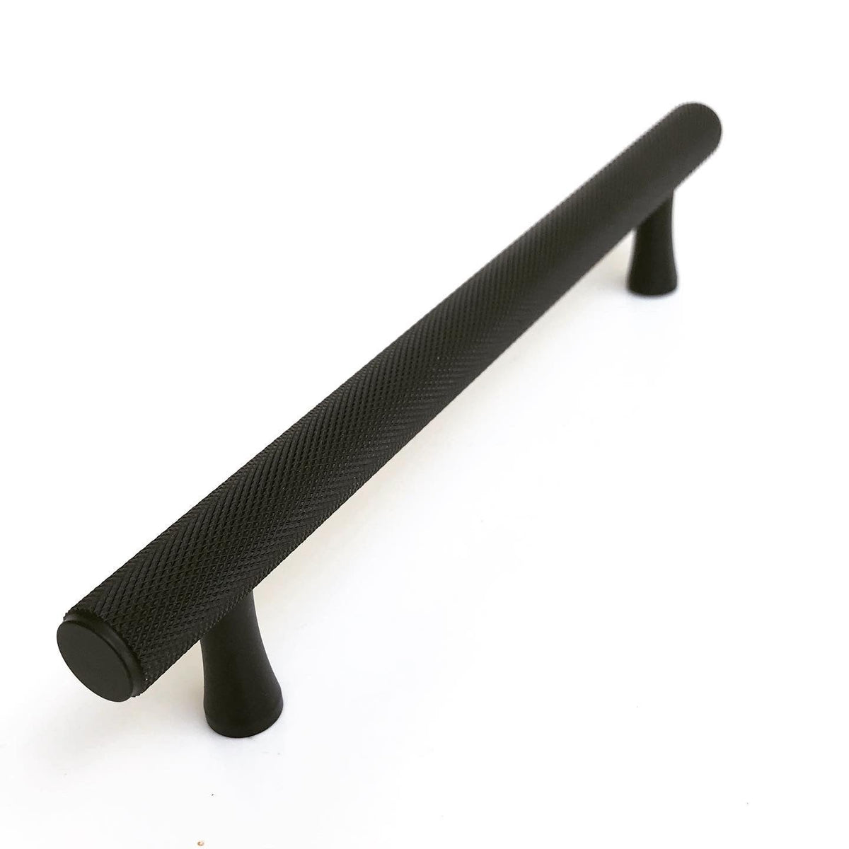 Knurled Matte Black Solid "Texture" Drawer Pulls and Knobs.