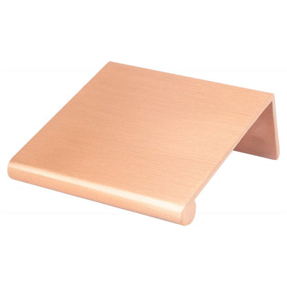 Brushed Copper "Bond" Tab Edge Finger Drawer Pulls in Various Sizes.