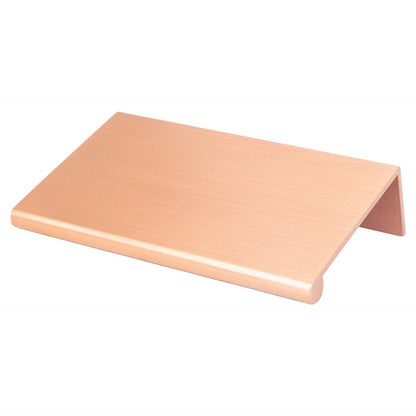 Brushed Copper "Bond" Tab Edge Finger Drawer Pulls in Various Sizes.