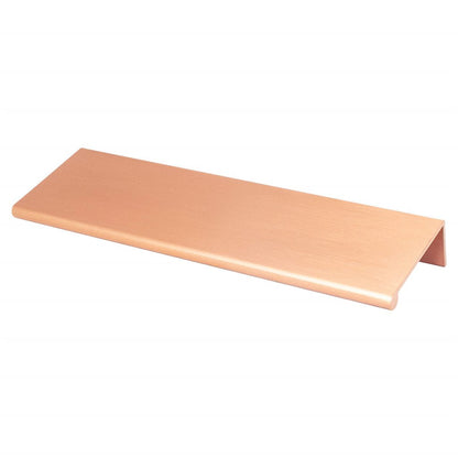 Brushed Copper "Bond" Tab Edge Finger Drawer Pulls in Various Sizes.