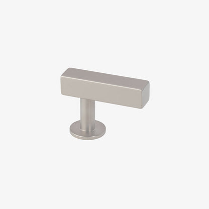 Lew's Square Bar Cabinet Knobs and Pulls in Brushed Nickel.