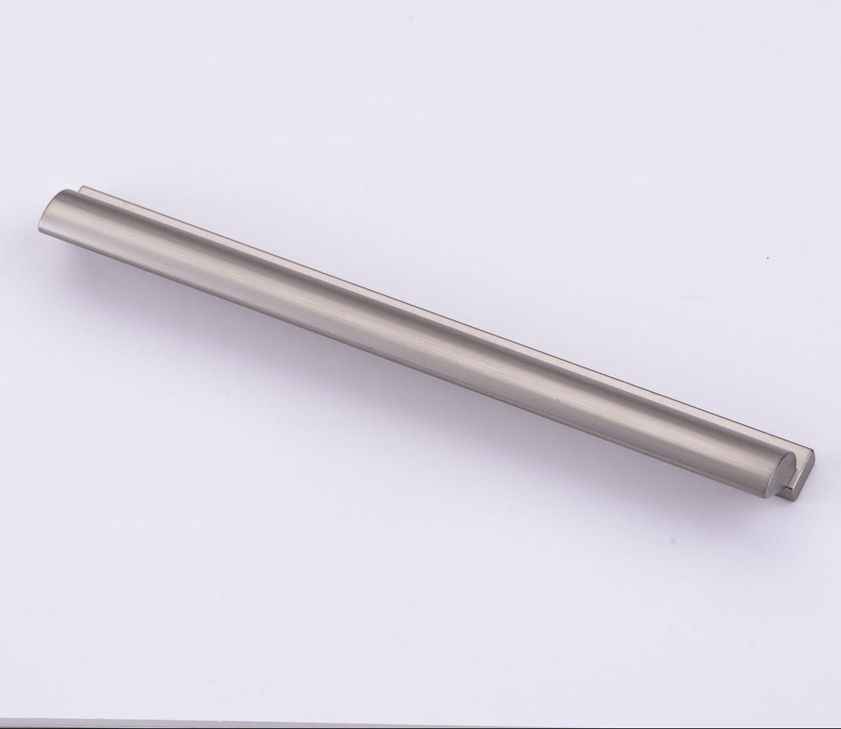 Lew's Finger Cabinet Knobs and Pulls in Brushed Nickel.