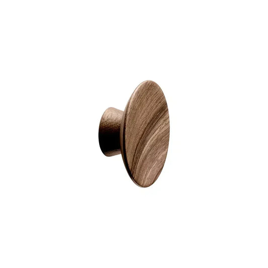 Round Wood "Olympia" Lacquered Walnut Cabinet Knob