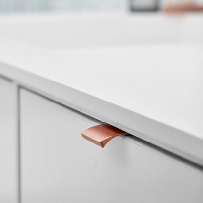 Tab Brushed Copper "Edge" Finger Drawer Pulls