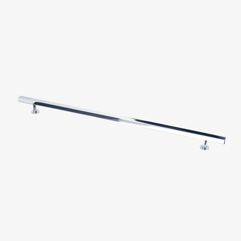 Lew's Square Bar Cabinet Knobs and Pulls in Polished Chrome.