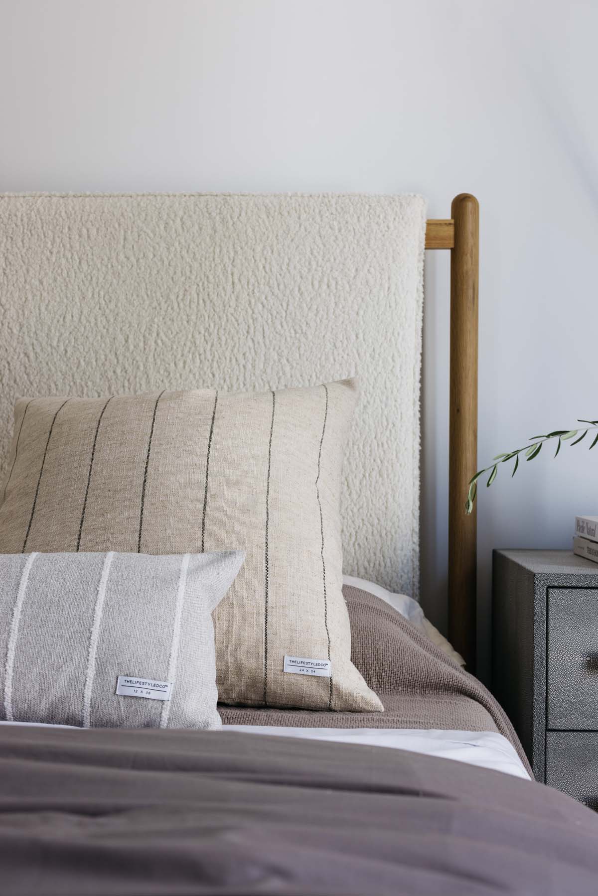 Jolie Textured Slub Stripe Pillow - 3 Sizes