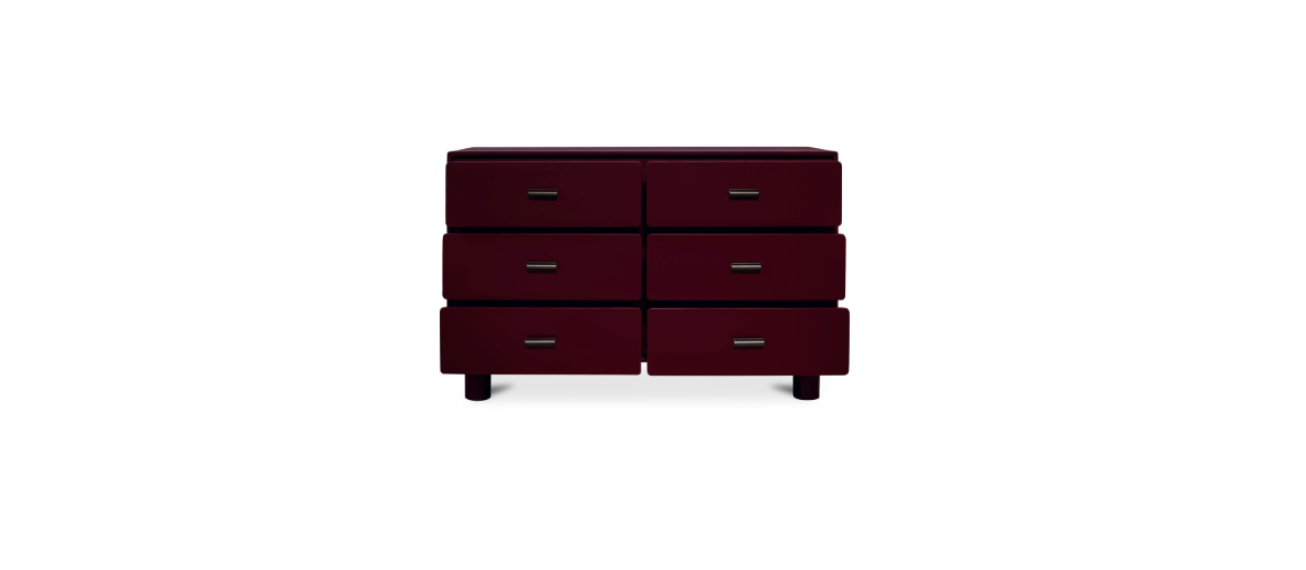 Jolene 6 Drawer Dresser Deep Red