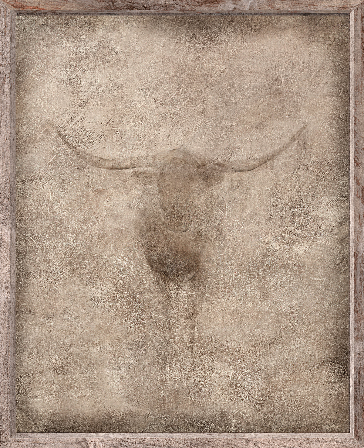 Animal Fresco, Longhorn framed canvas