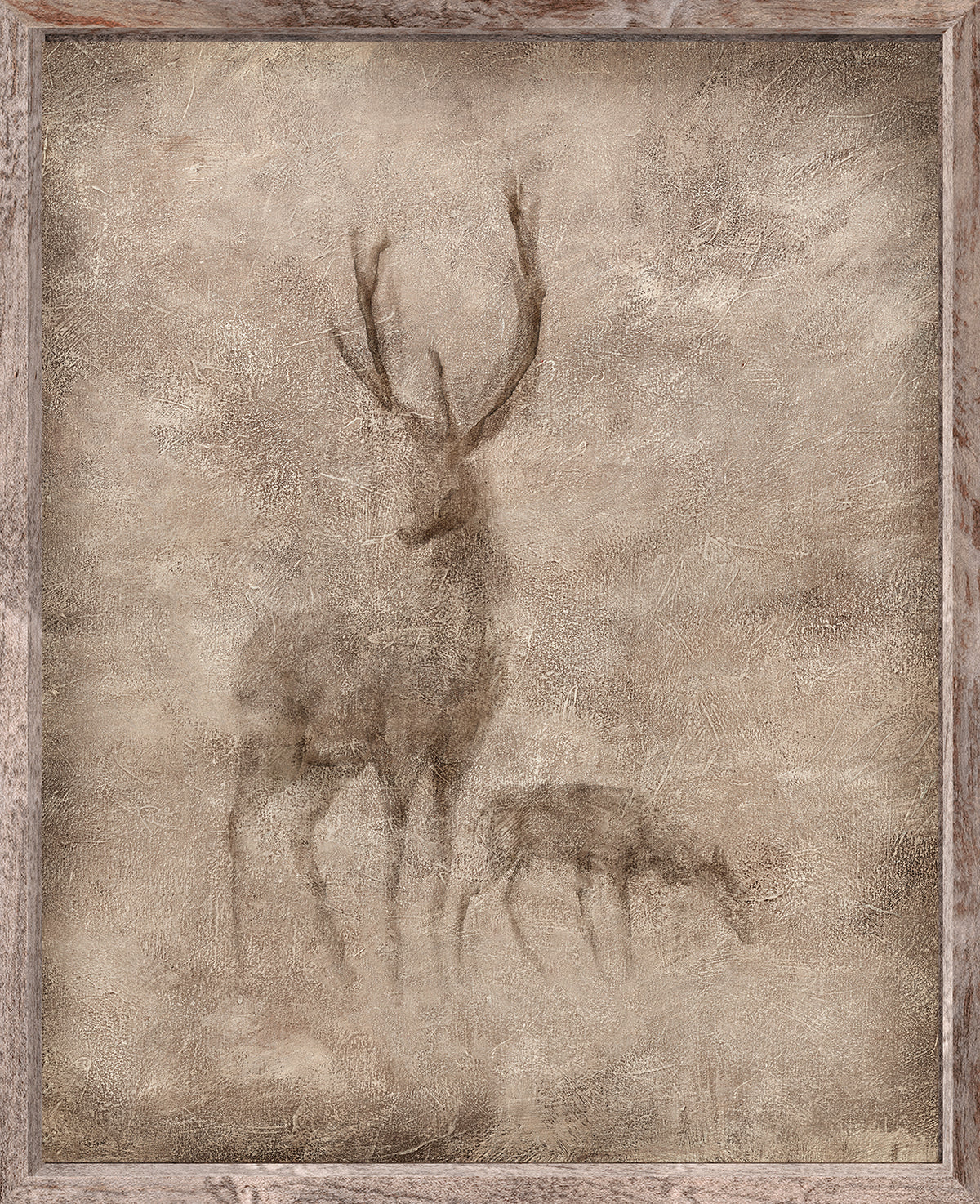 Animal Fresco, Deer framed canvas