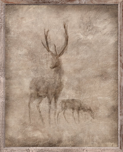 Animal Fresco, Deer framed canvas