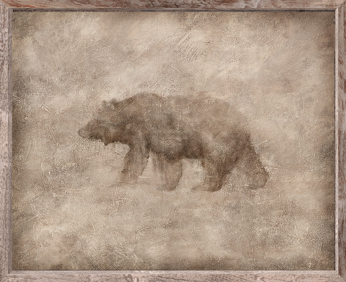 Animal Fresco, Bear framed canvas