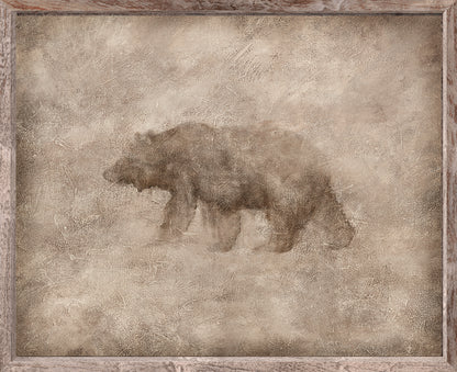 Animal Fresco, Bear framed canvas