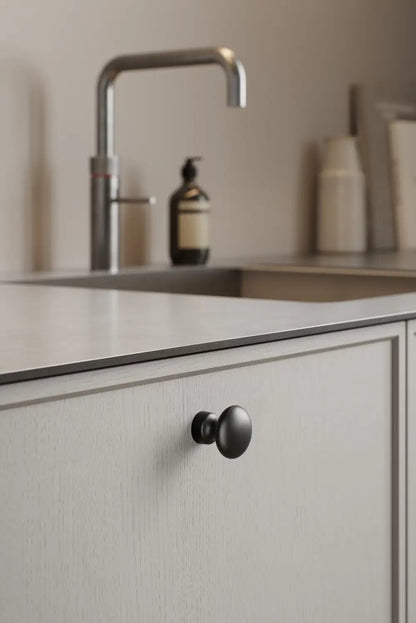 Matte Black "Baron" Cup Pull and Knobs.