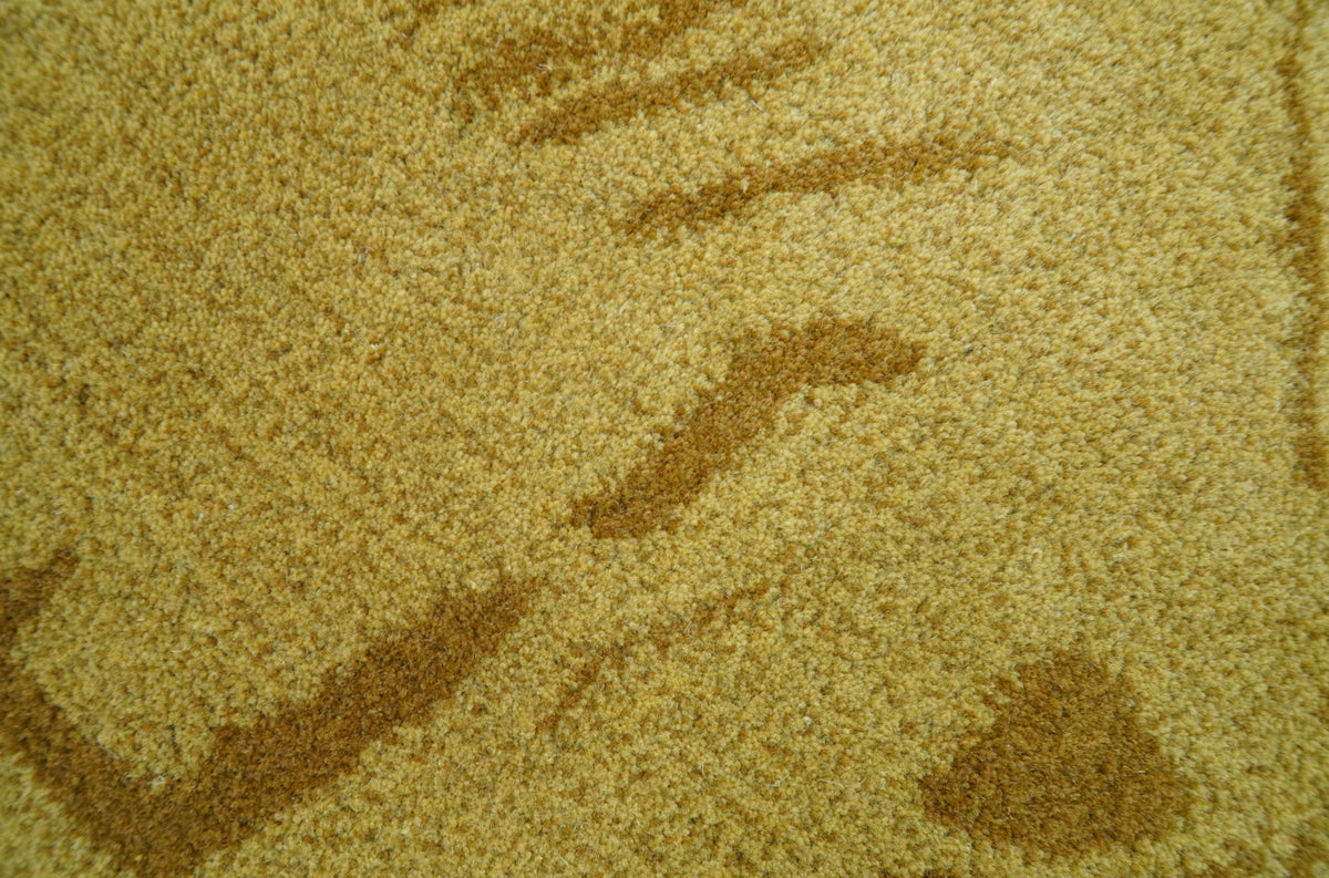 Hand Tufted 2x3 Animal Camel Wool Area Rug.