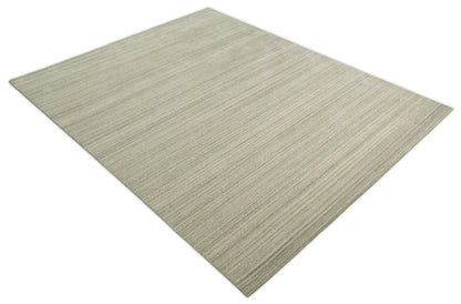 Custom Made Hand Tufted Solid Shaded Brown, Beige and Gray Area Rug.