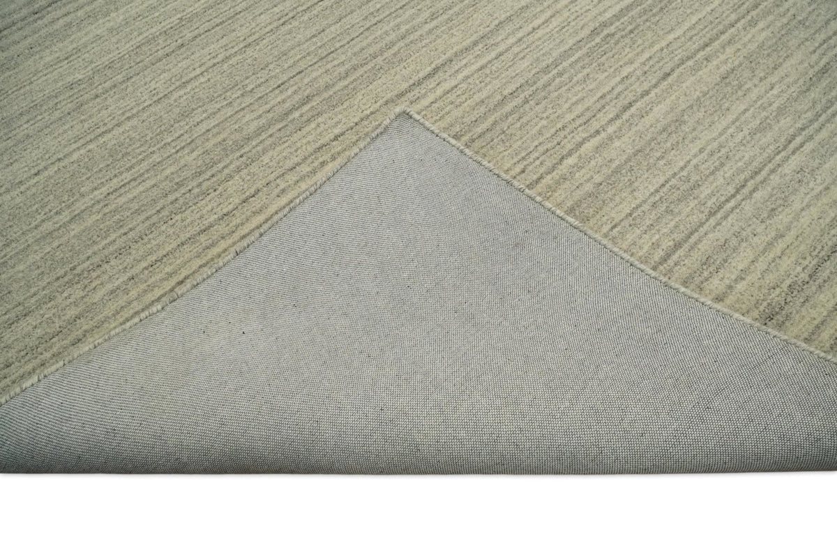 Custom Made Hand Tufted Solid Shaded Brown, Beige and Gray Area Rug.