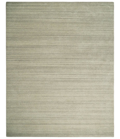 Custom Made Hand Tufted Solid Shaded Brown, Beige and Gray Area Rug.
