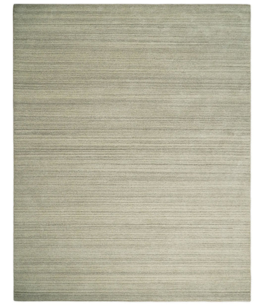 Custom Made Hand Tufted Solid Shaded Brown, Beige and Gray Area Rug.