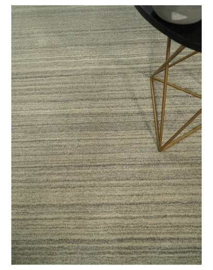 Custom Made Hand Tufted Solid Shaded Brown, Beige and Gray Area Rug.