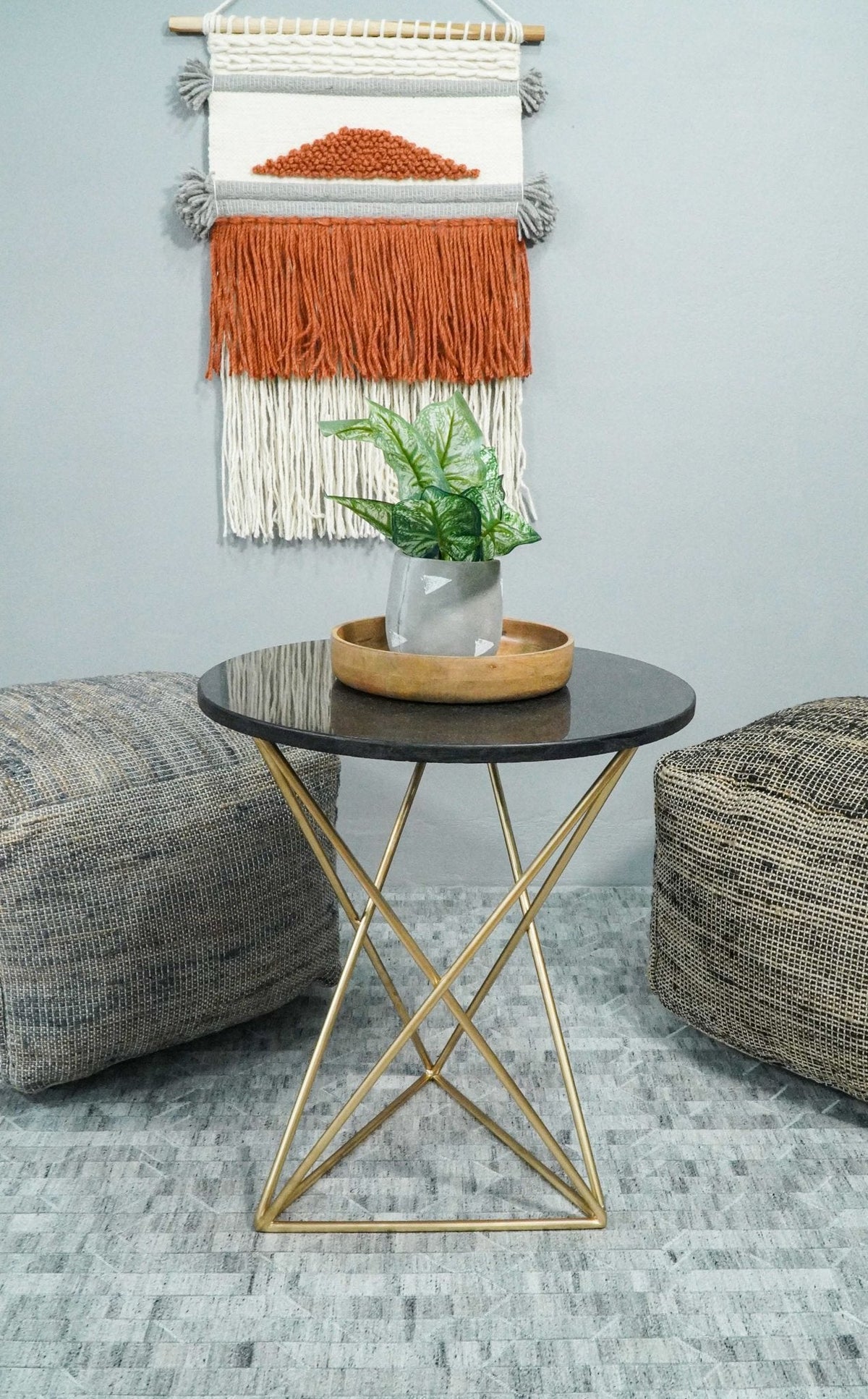 2x3 Wool Hand Woven Terracotta Boho Wall Hanging | WH3.