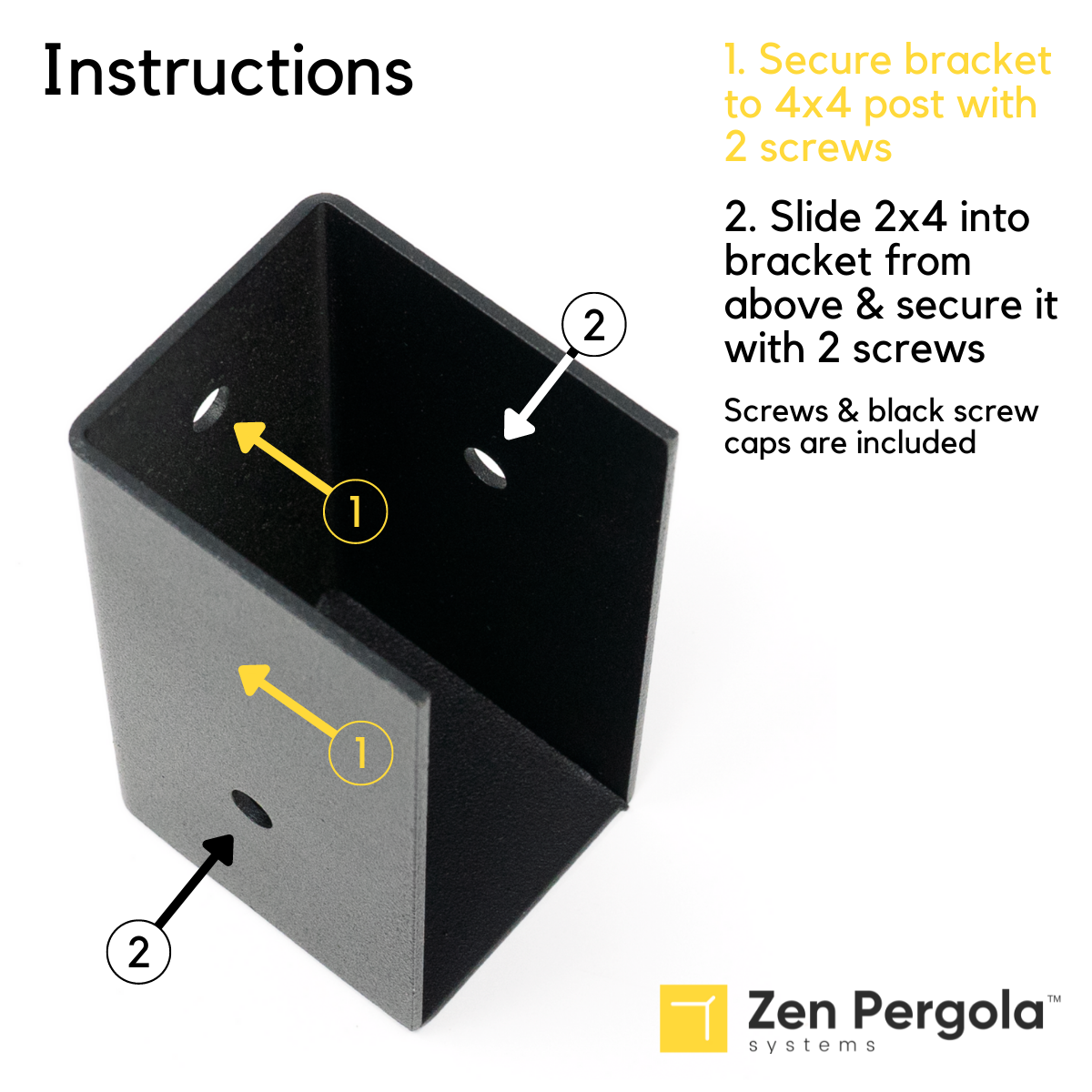Pergola Insert Bracket (for 2x4 Wood Slats).