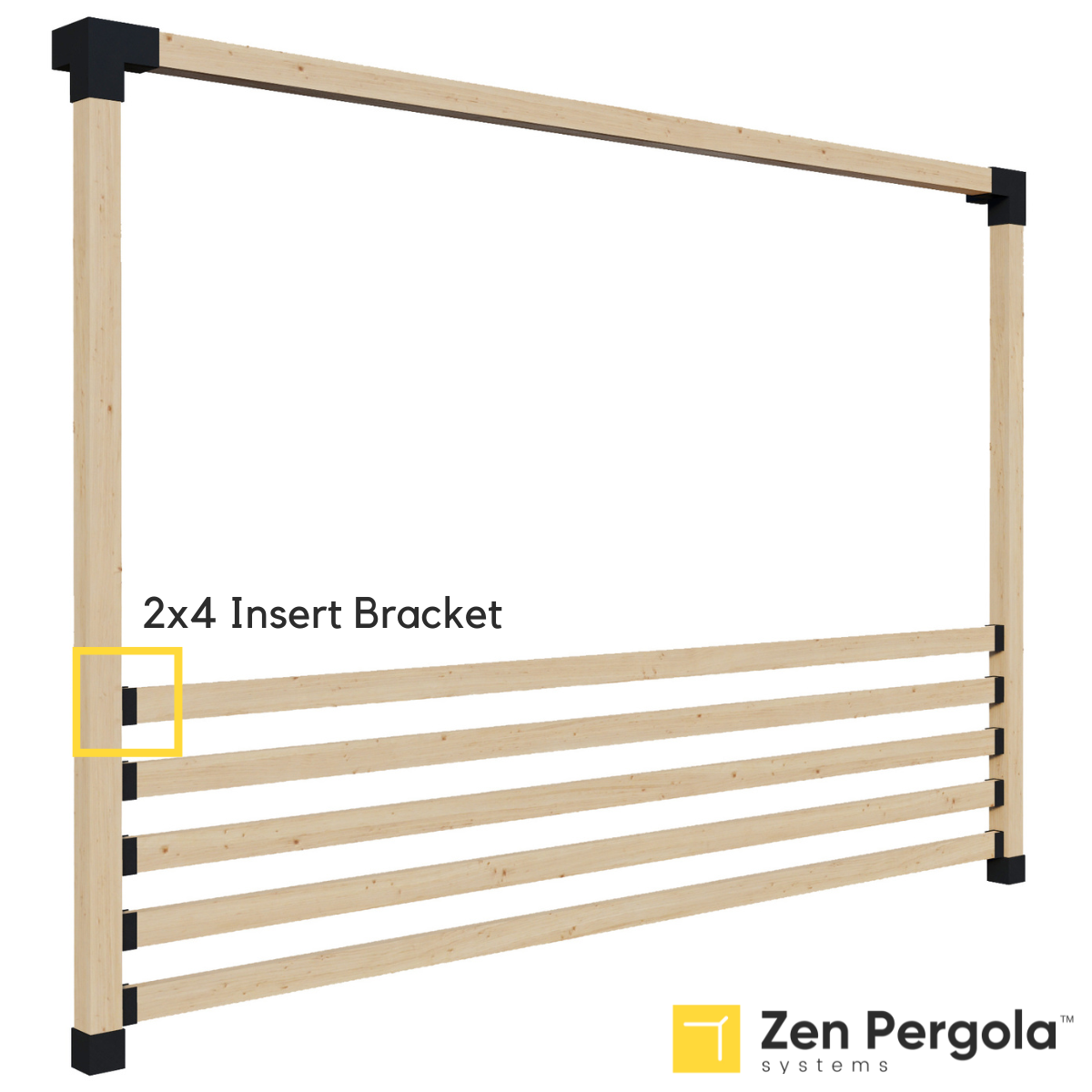 Pergola Insert Bracket (for 2x4 Wood Slats).