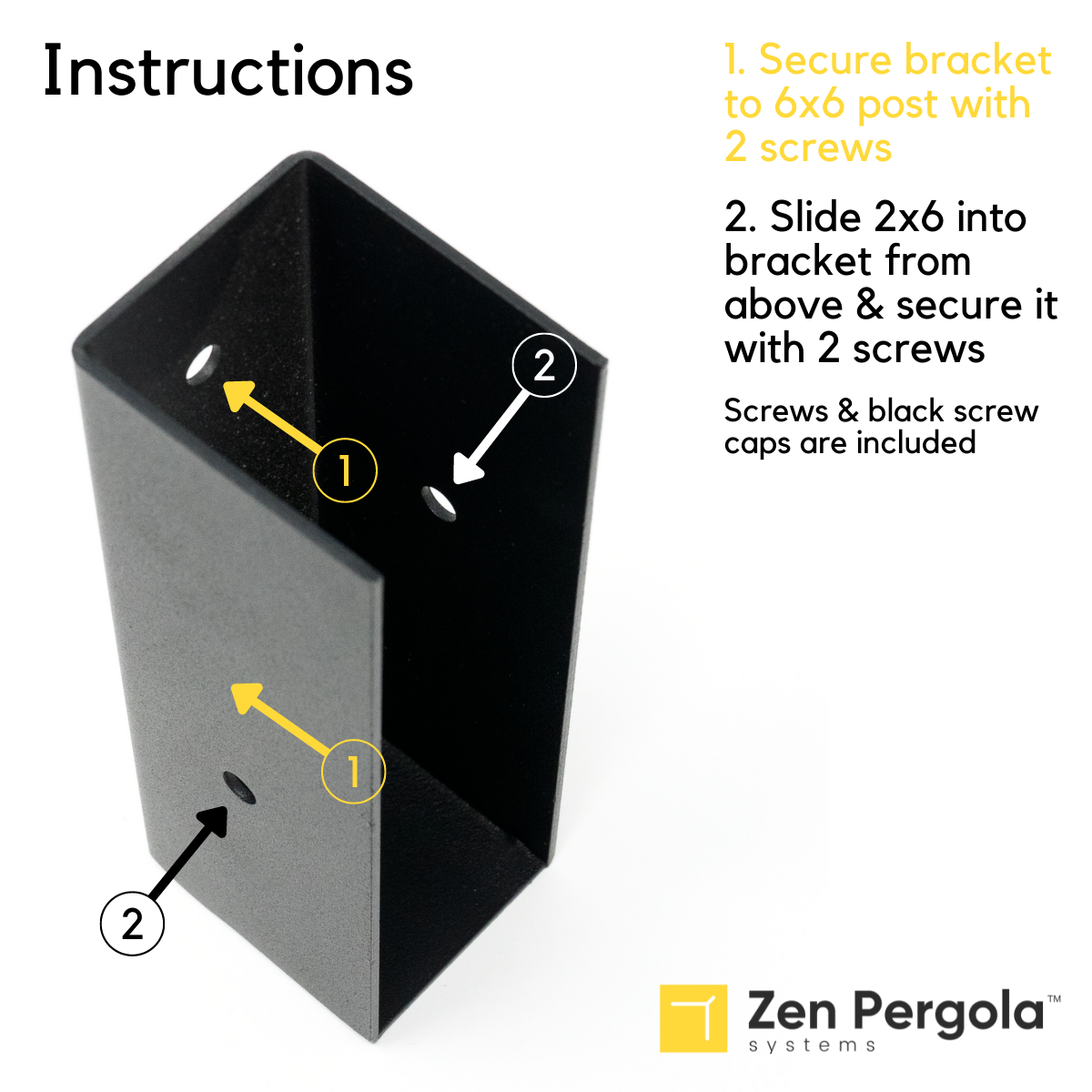 Pergola Insert Bracket (for 2x6 Wood Slats).