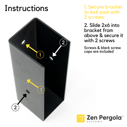 Pergola Insert Bracket (for 2x6 Wood Slats).