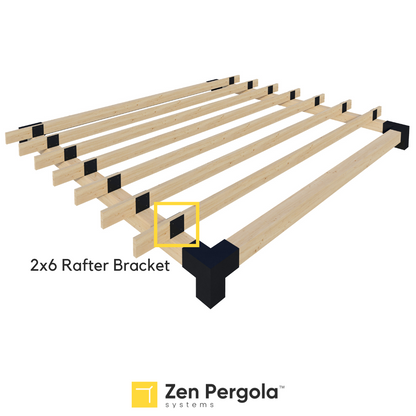Pergola Roof Rafter Bracket (for 2x6 Wood Slats).
