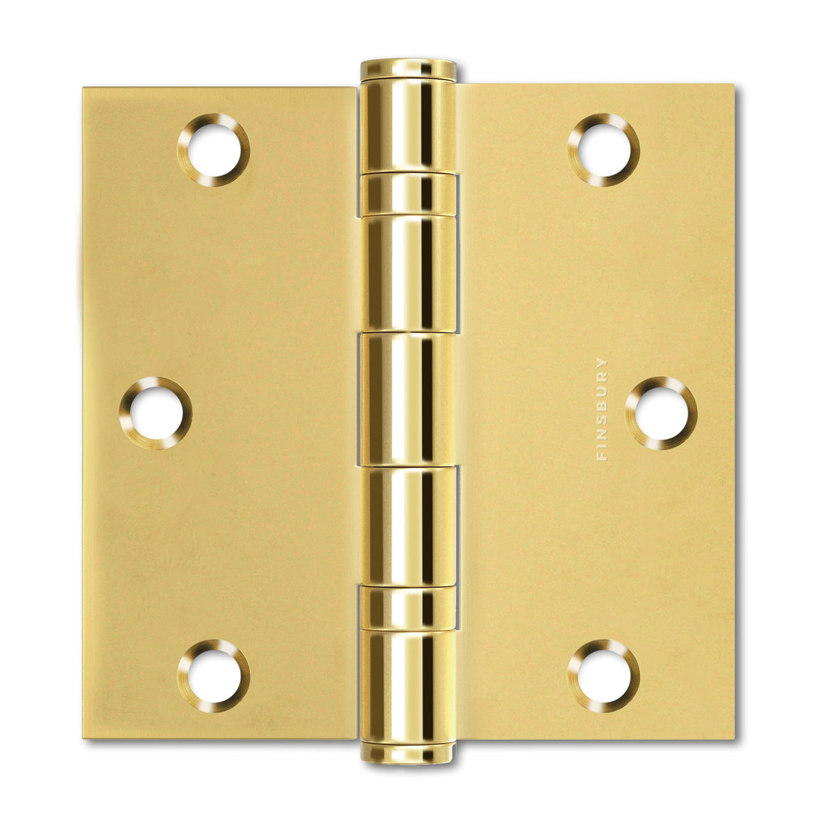 Polished Gold 3.5 x 3.5" NRP Steel Ball Bearing Hinge - Residential Door Hinge - 2 Pack.