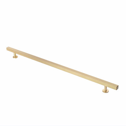 Lew's Square Bar Cabinet Knobs and Handles in Brushed Brass.