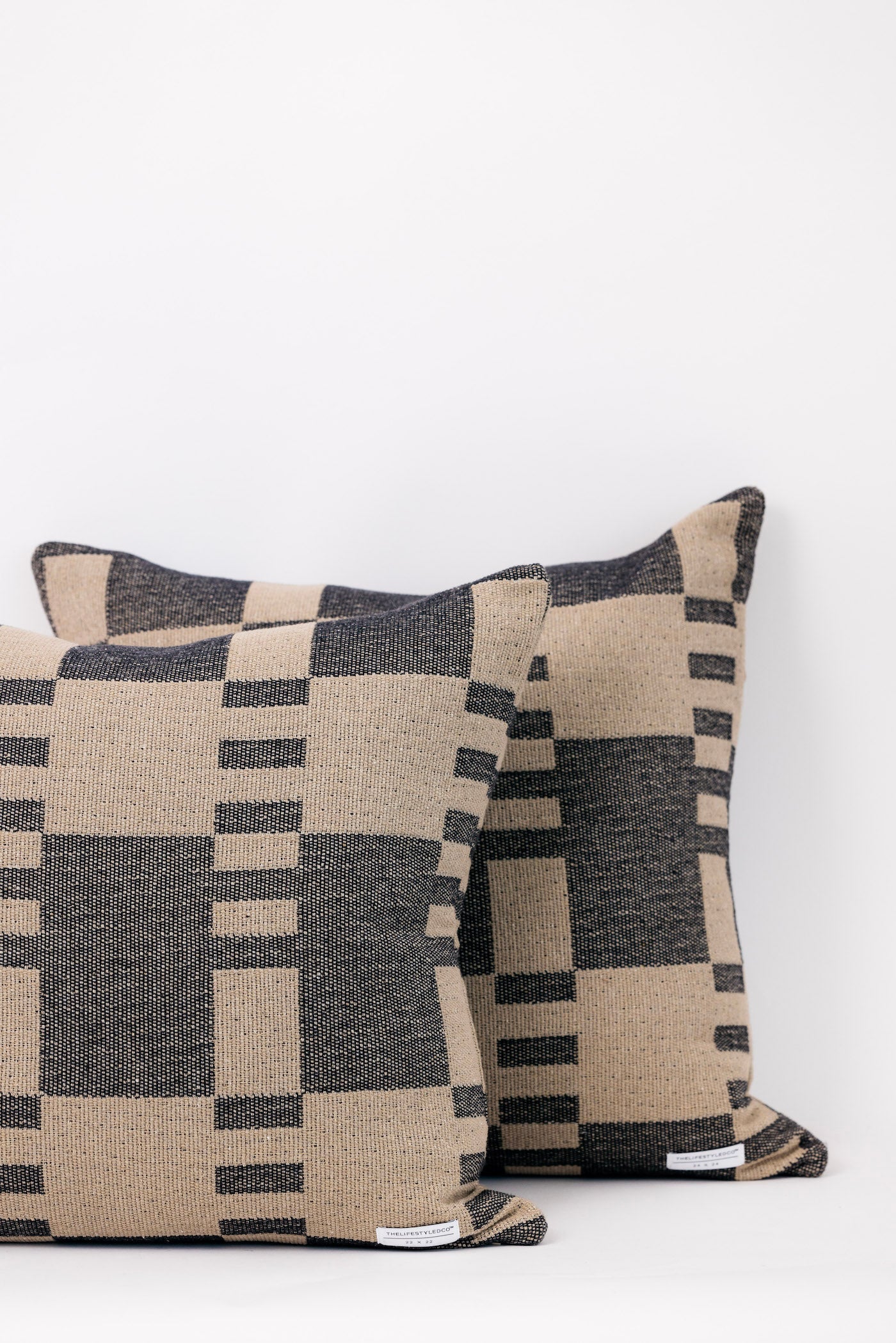 Proper Stripe Pillow - Black + Tan - 2 Sizes