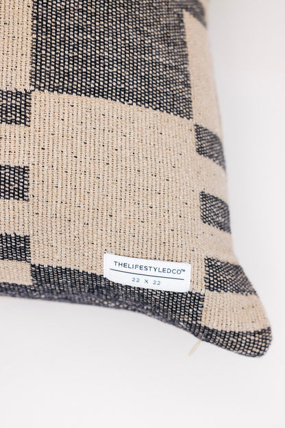 Proper Stripe Pillow - Black + Tan - 2 Sizes