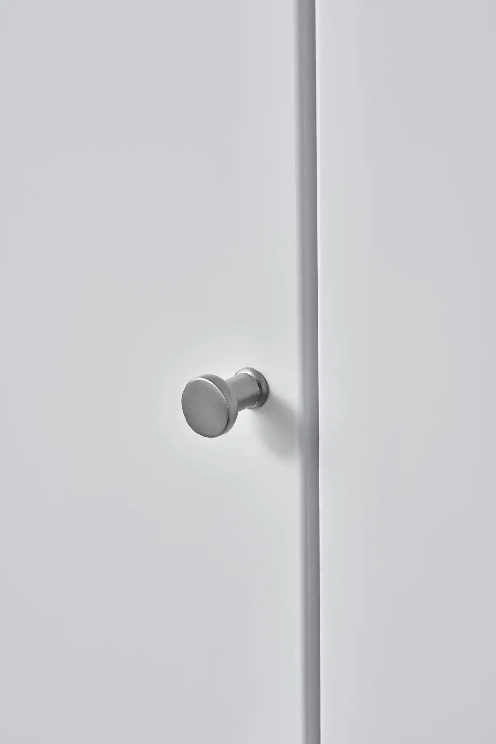 Satin Steel "Gate" Knob and Drawer Pull.