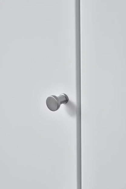 Satin Steel "Gate" Knob and Drawer Pull.