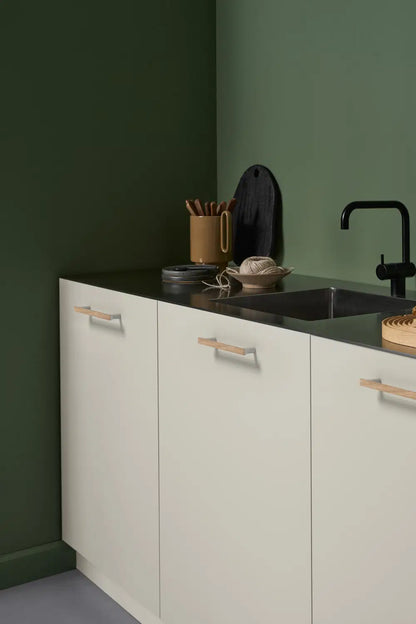 White and Wood "Bis" Cabinet Knob and Drawer Handle.
