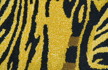 Animal Gold Tiger 3x5 Hand Tufted Wool Area Rug.