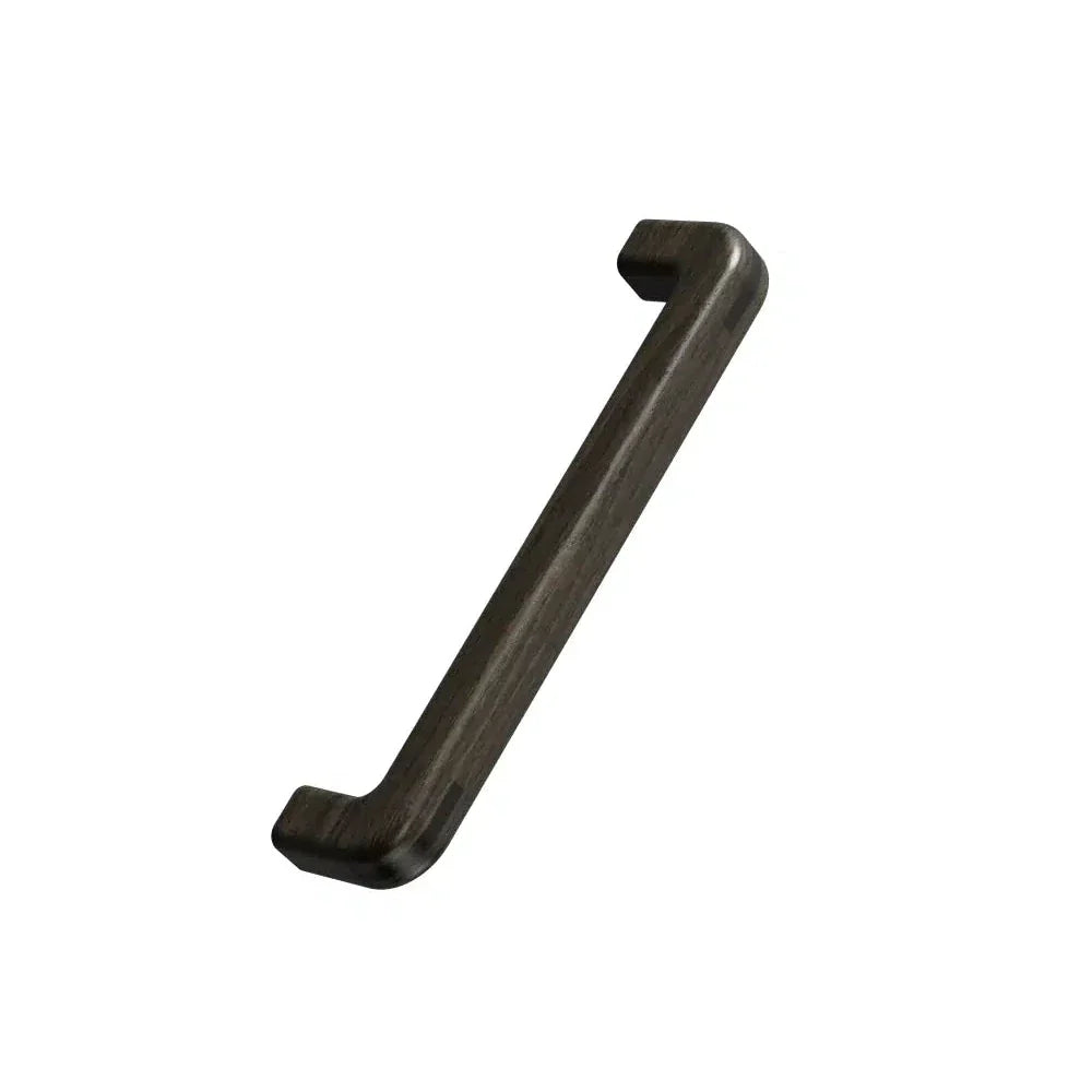 Dark Brown Wood "Tenon" U-Shaped Drawer Pulls.