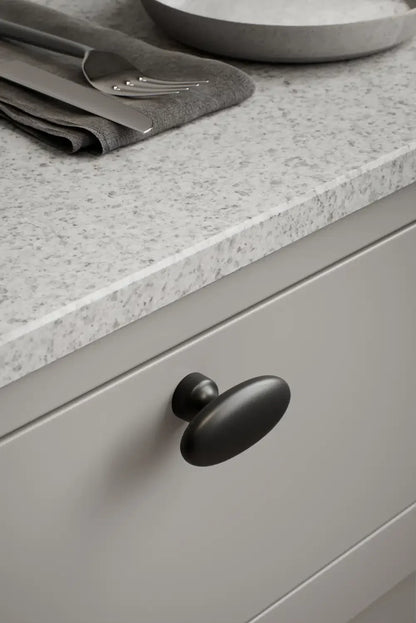 Matte Black "Baron" Cup Pull and Knobs.