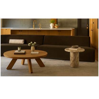 Naomi 3 Piece Wave Modular Sectional Dark Brown